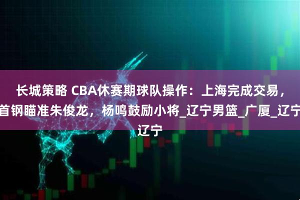长城策略 CBA休赛期球队操作：上海完成交易，首钢瞄准朱俊龙，杨鸣鼓励小将_辽宁男篮_广厦_辽宁