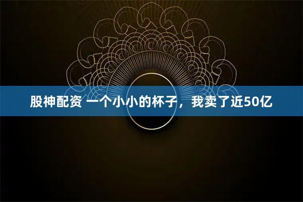 股神配资 一个小小的杯子，我卖了近50亿