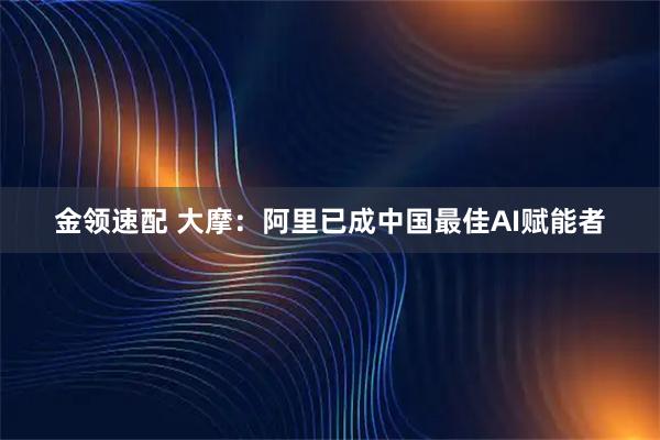 金领速配 大摩：阿里已成中国最佳AI赋能者