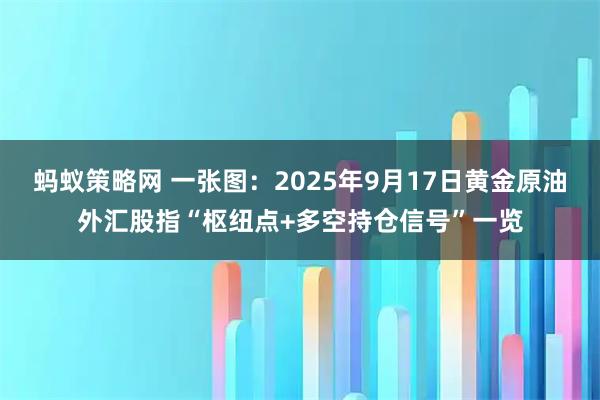 蚂蚁策略网 一张图：2025年9月17日黄金原油外汇股指“枢纽点+多空持仓信号”一览