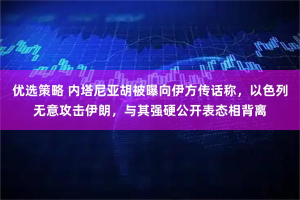 优选策略 内塔尼亚胡被曝向伊方传话称，以色列无意攻击伊朗，与其强硬公开表态相背离